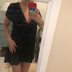 Tobi Black cutout shift dress